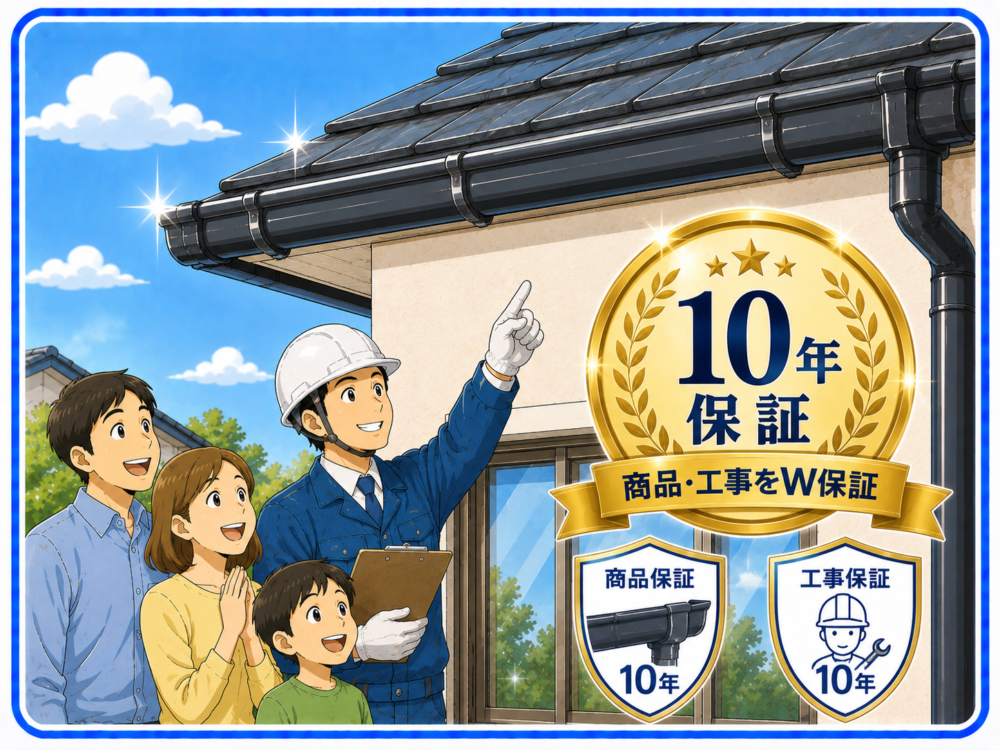 施工完了後10年保証（商品保証　工事保証）